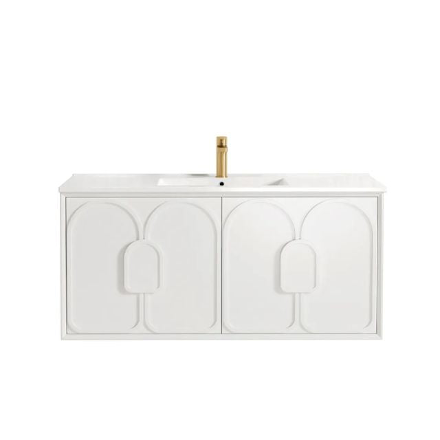 Otti Laguna Mk II Matte White Wall Hung Vanity with Ceramic Top