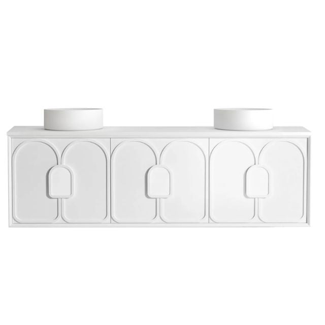Otti Laguna Mk II Matte White Wall Hung Vanity with Matte White Top