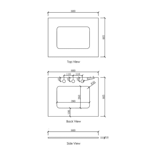 Otti Laguna Mk II Matte White Wall Hung Vanity with Matte White Top
