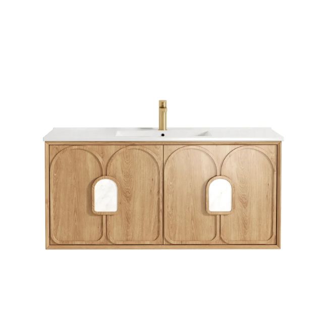Otti Laguna Mk II Woodland Oak Wall Hung Vanity with Ceramic Top