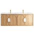 Otti Laguna Mk II Woodland Oak Wall Hung Vanity with Ceramic Top - 1500mm Double Basin LGM1500NCT | The Blue Space
