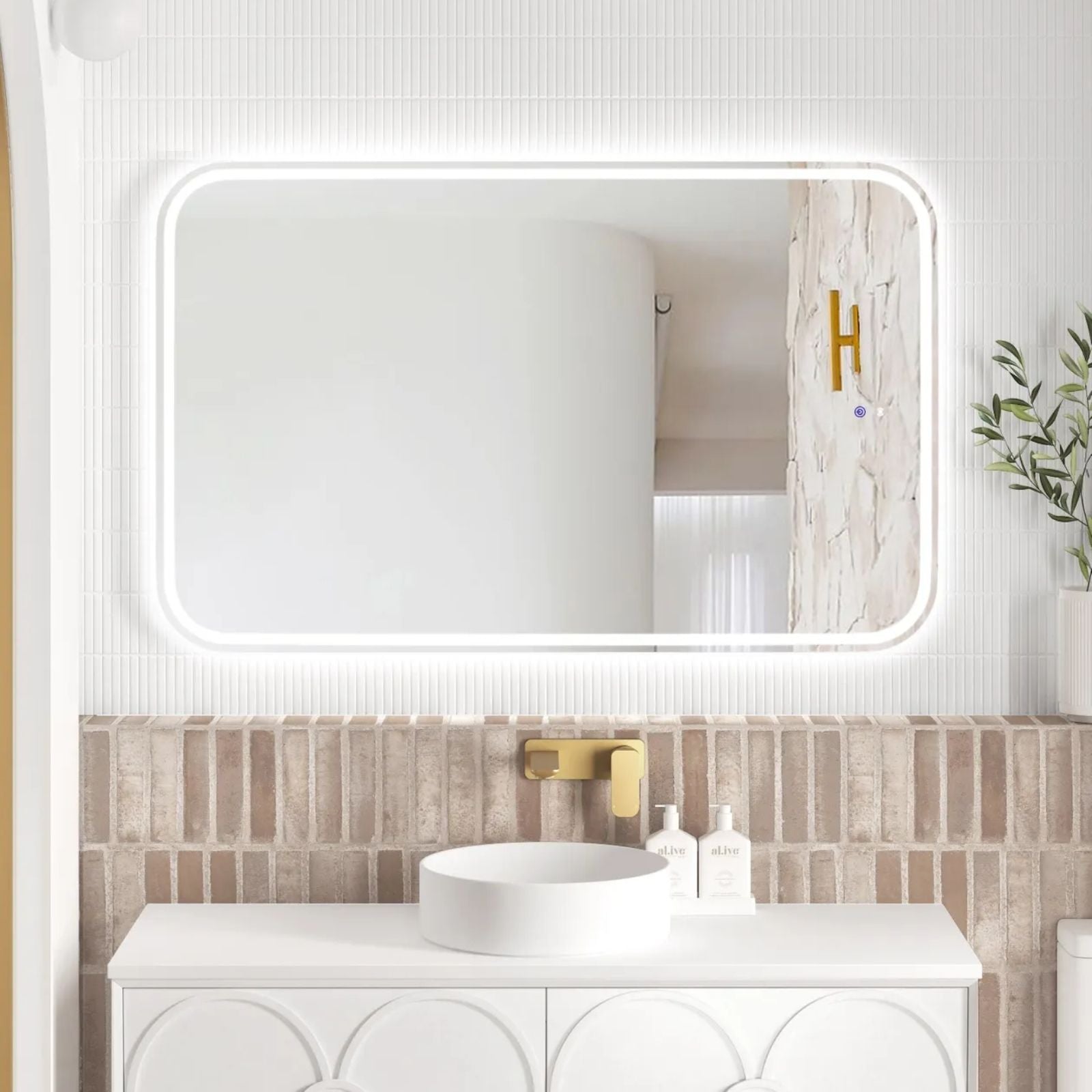 Otti LED Newport 1200mm x 750mm Frameless Tuffi Mirror LED-SQ1275 - The Blue Space