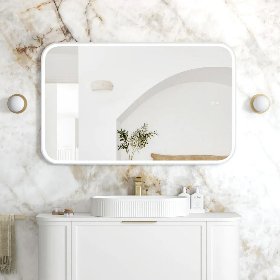 Otti LED Newport 1200mm x 750mm Metal Frame Mirror - White