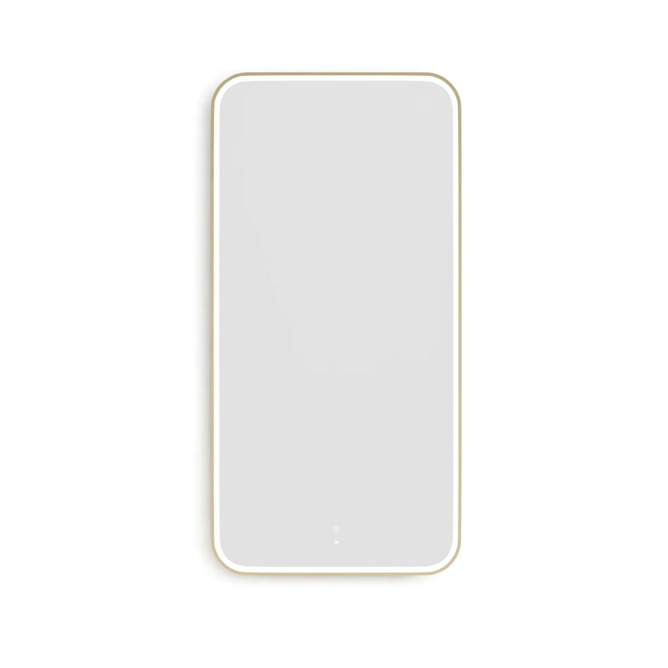 Otti LED Newport 1500mm x 750mm Metal Frame Mirror - Brushed Gold
