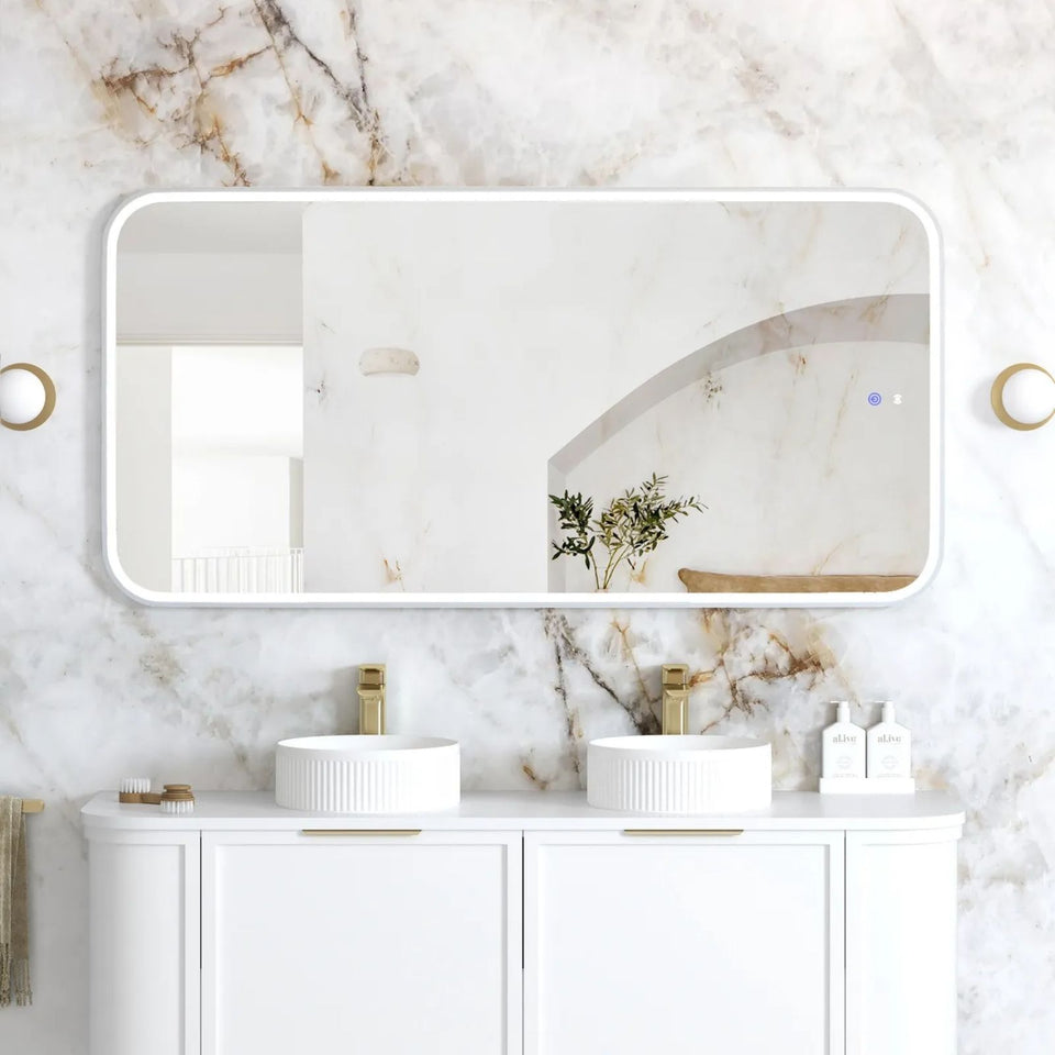 Otti LED Newport 1500mm x 750mm Metal Frame Mirror - White