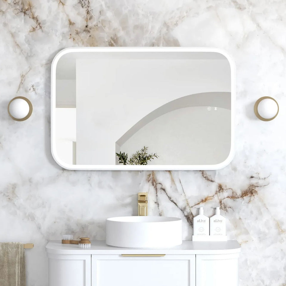 Otti LED Newport 900mm x 600mm Metal Frame Mirror - White
