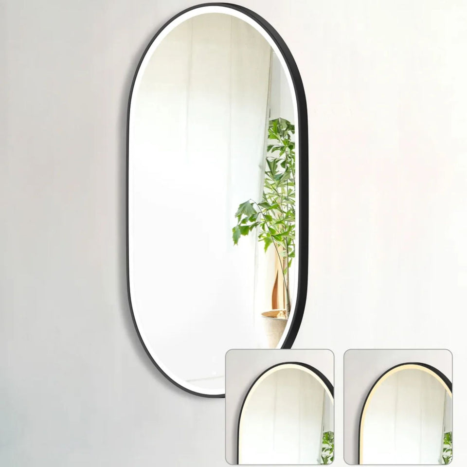 Otti LED Noosa 1200mm x 750mm Metal Frame Mirror - Black