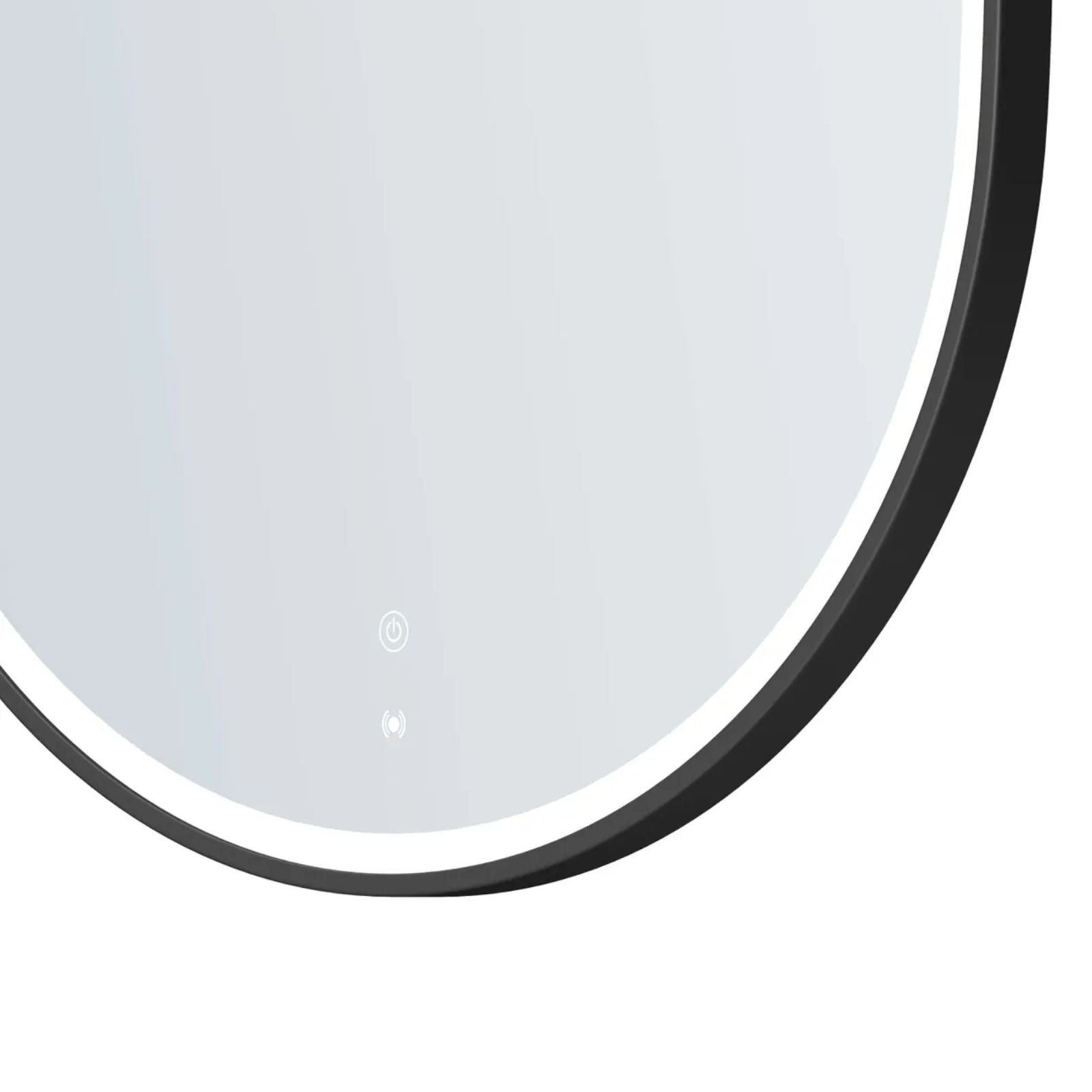 Bottom Corner Otti LED Noosa 1500mm x 750mm Metal Frame Mirror - Black LED-OVM1575B - The Blue Space