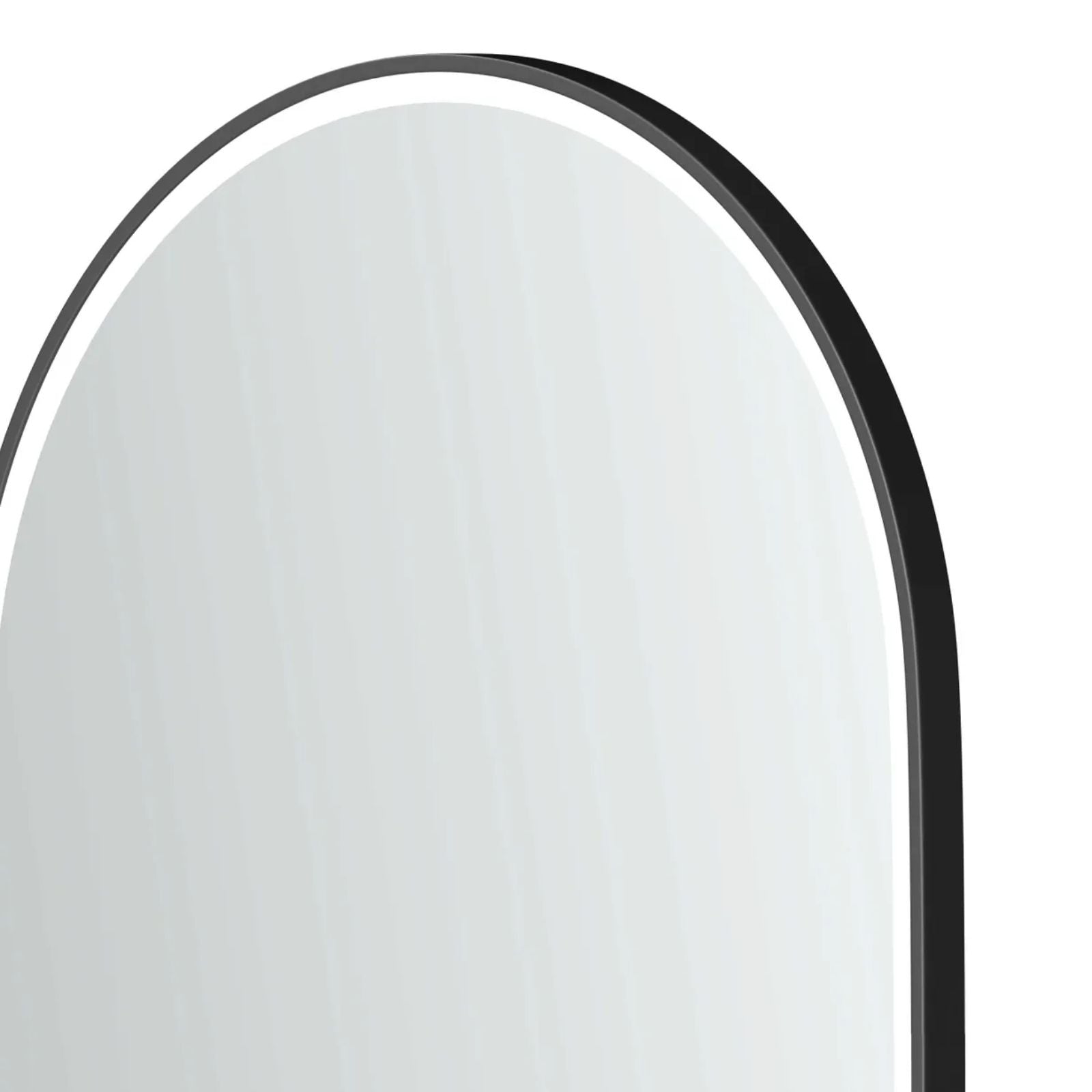 Top Corner Otti LED Noosa 1500mm x 750mm Metal Frame Mirror - Black LED-OVM1575B - The Blue Space