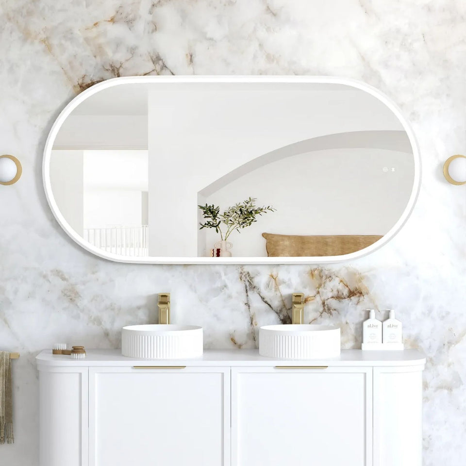 Otti LED Noosa 1500mm x 750mm Metal Frame Mirror - White