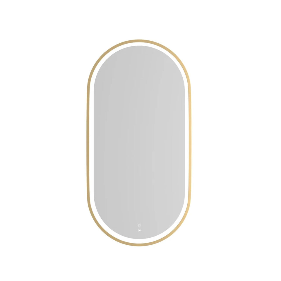 Otti LED Noosa 900mm x 450mm Metal Frame Mirror - Brushed Gold