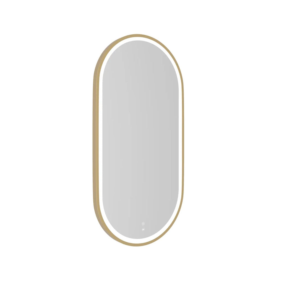 Otti LED Noosa 900mm x 450mm Metal Frame Mirror - Brushed Gold