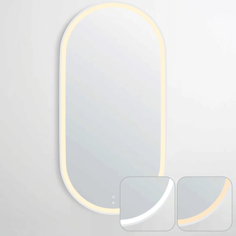 Otti LED Noosa 900mm x 450mm Metal Frame Mirror - White