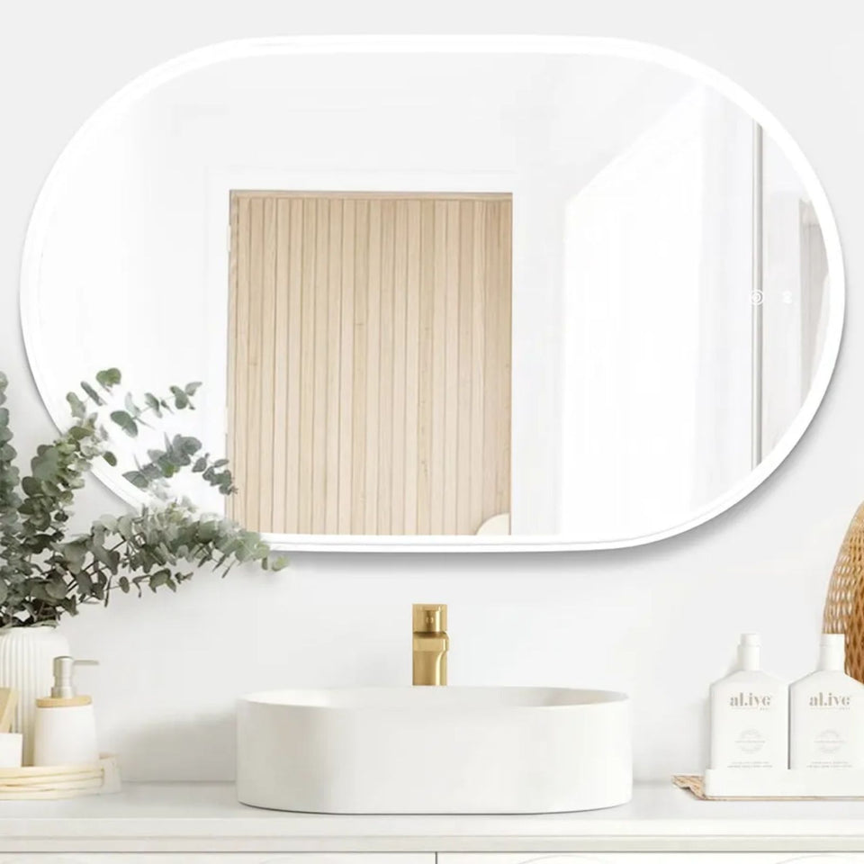 Otti LED Noosa 900mm x 600mm Metal Frame Mirror - White