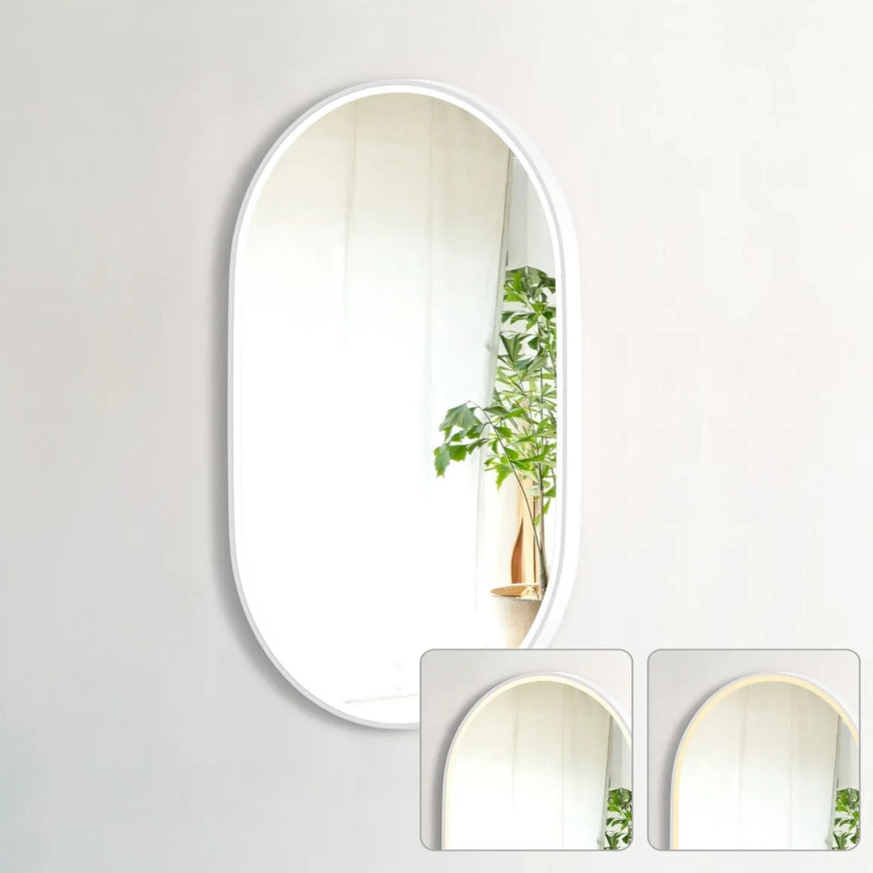 Otti LED Noosa 900mm x 600mm Metal Frame Mirror - White