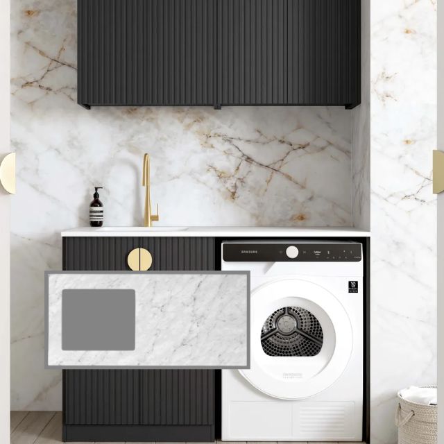 Otti Marlo 1305mm Fluted Laundry Set B - Black
