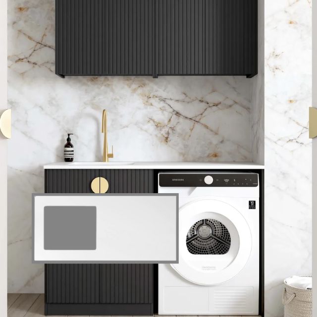 Otti Marlo 1305mm Fluted Laundry Set B - Black