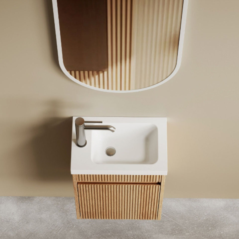 Otti Mini Ensuite Fluted Vanity - 400mm Woodland Oak