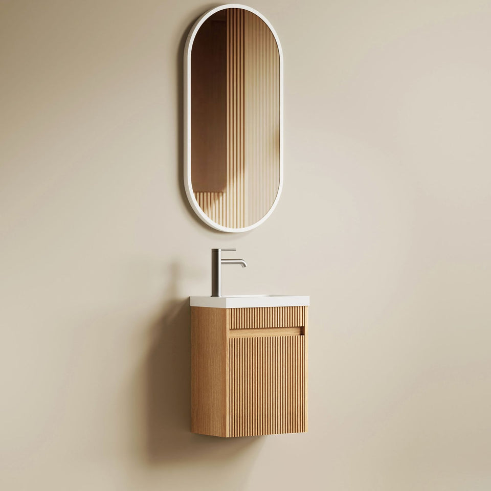 Otti Mini Ensuite Fluted Vanity - 400mm Woodland Oak