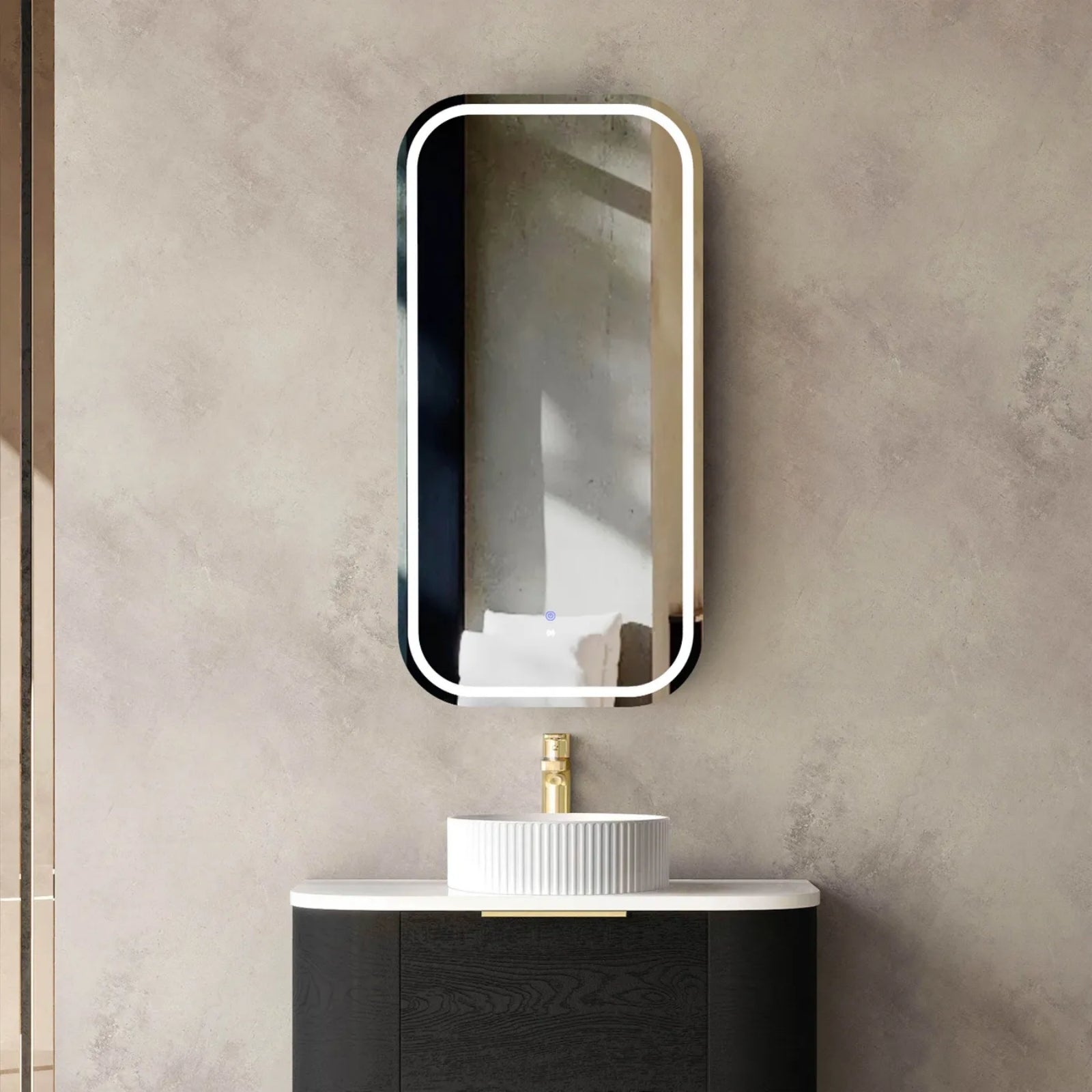 Otti Newport LED Shaving Cabinet Premium Edition - Black LED-SSQ9045B-VP - The Blue Space