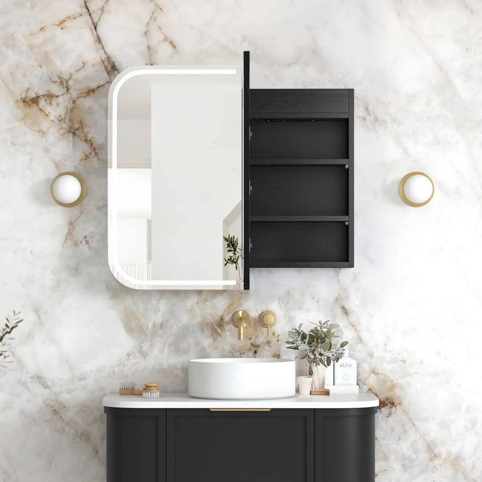 Otti Newport LED Shaving Cabinet Premium Edition - Black