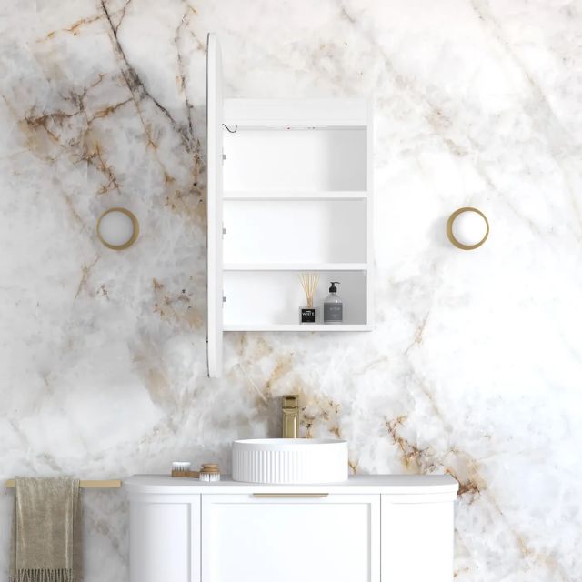 Otti Newport Soft Square LED Shaving Cabinet White