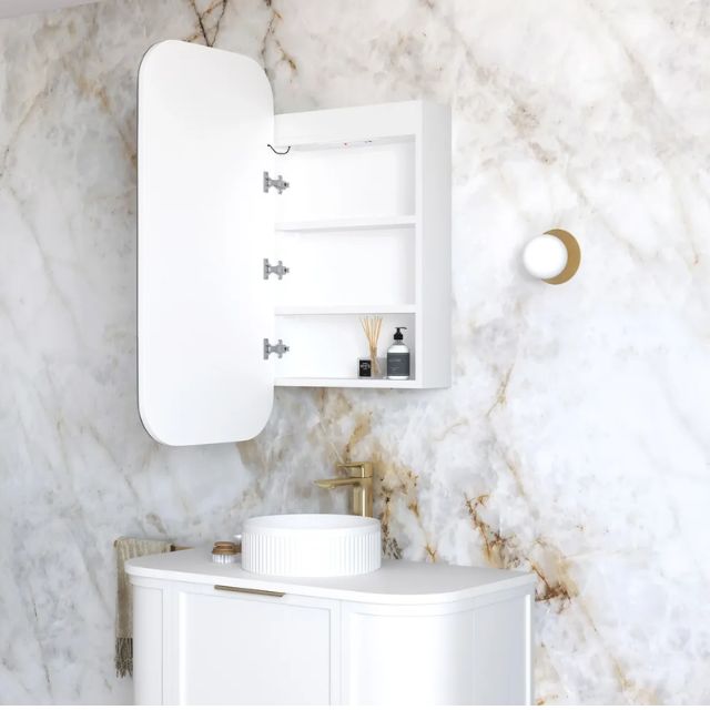 Otti Newport Soft Square LED Shaving Cabinet White