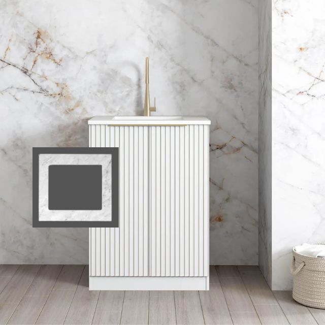 Otti Noosa Fluted White 650mm Mini Laundry