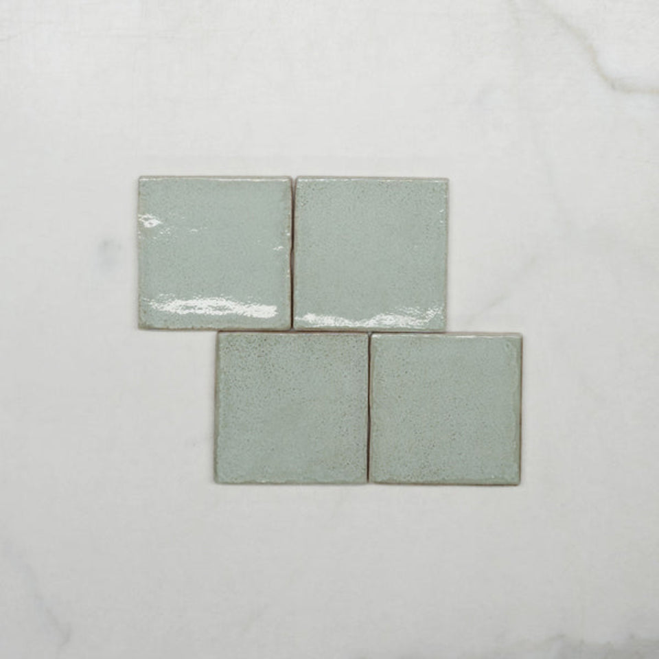 Pale Green Dianna Zellige Tile 100 x 100 x 9mm Spanish Ceramic