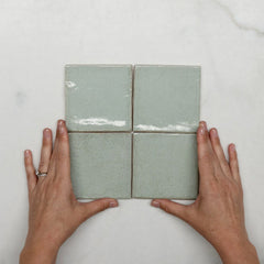 Pale Green Dianna Zellige Tile 100 x 100 x 9mm Spanish Ceramic