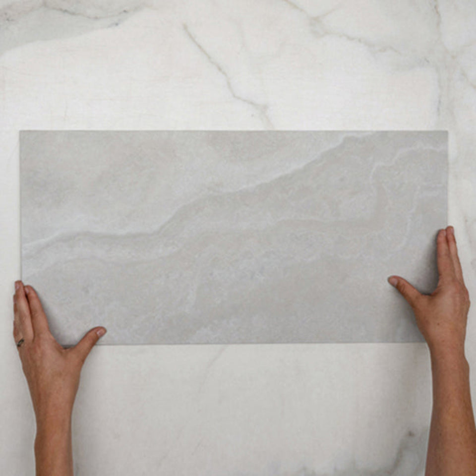 Pearl Ivy Vein Cut Travertine Look Tile Tech Grip 300 x 600 x 10mm Porcelain