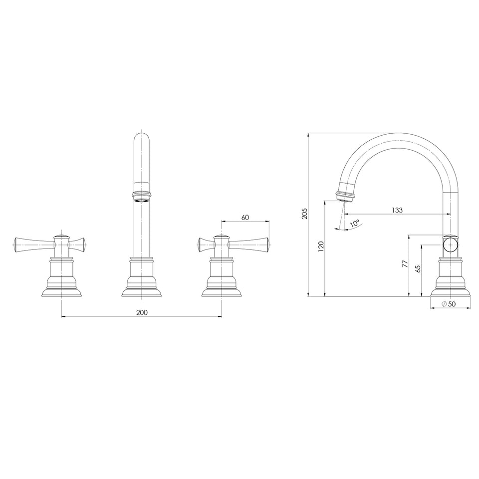 Phoenix Cromford Basin Set - Brushed Bronze
