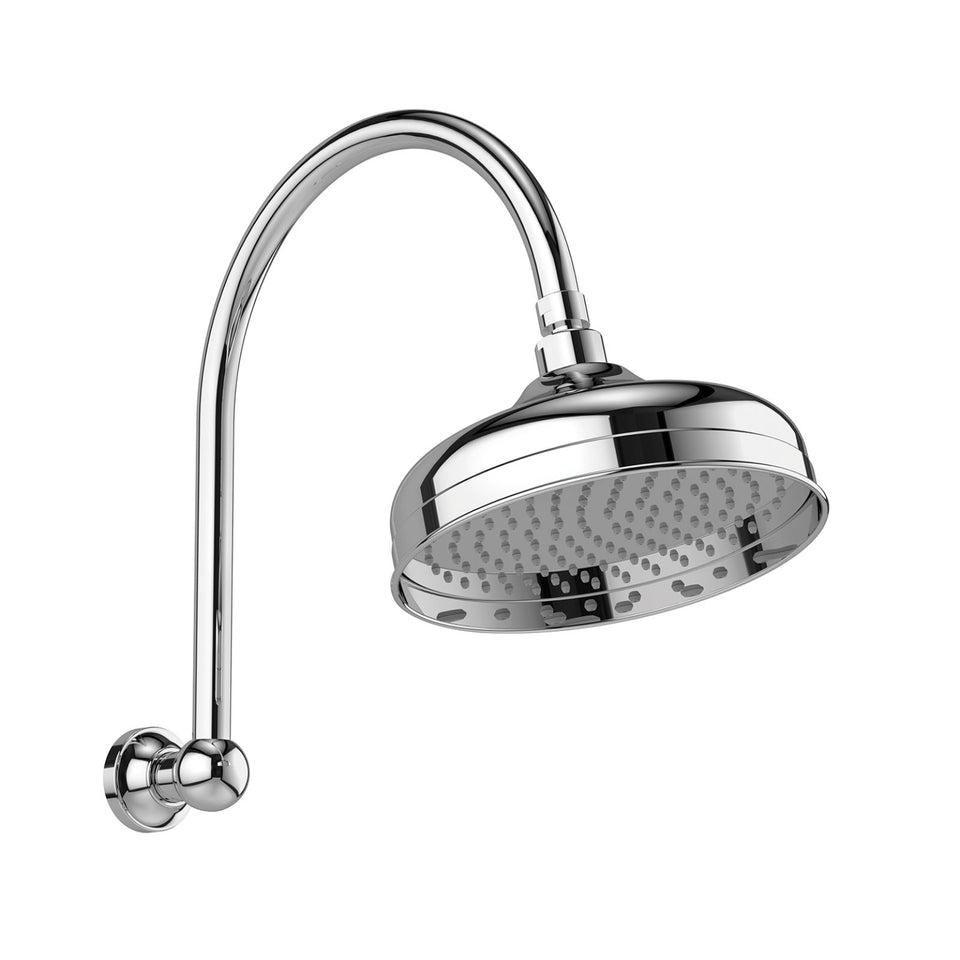 Phoenix Cromford High Rise Shower Arm & Rose 210mm Chrome