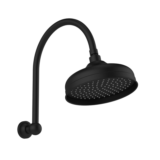 Phoenix Cromford High Rise Shower Arm And Rose 210mm Matte Black 134-5302-10 - The Blue Space