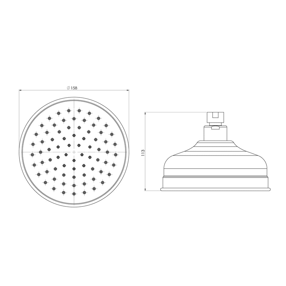 Phoenix Cromford Shower Rose - Brushed Bronze