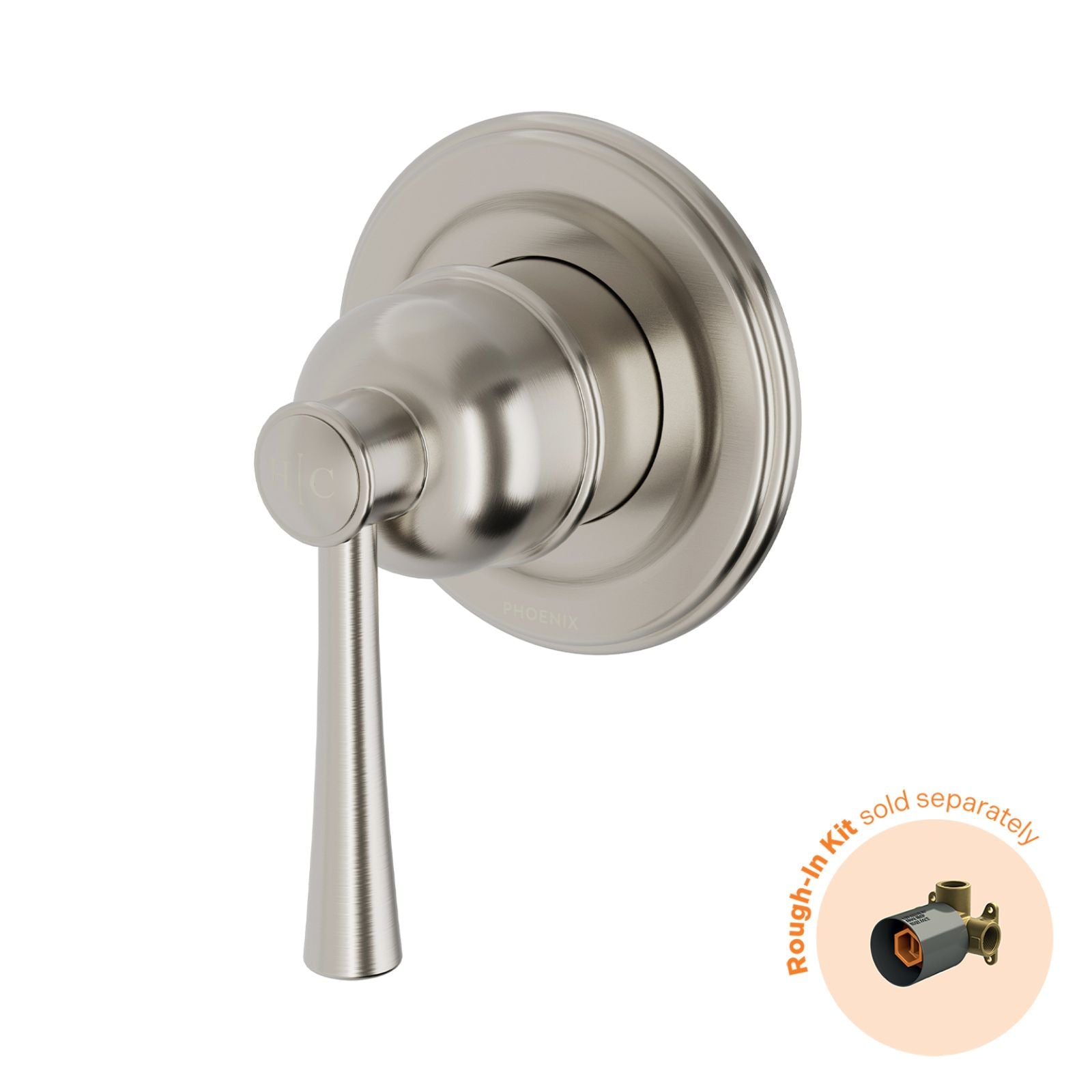 Phoenix Cromford Shower / Wall Mixer Fit Off Kit Brushed Nickel 134-2805-40-1 - The Blue Space