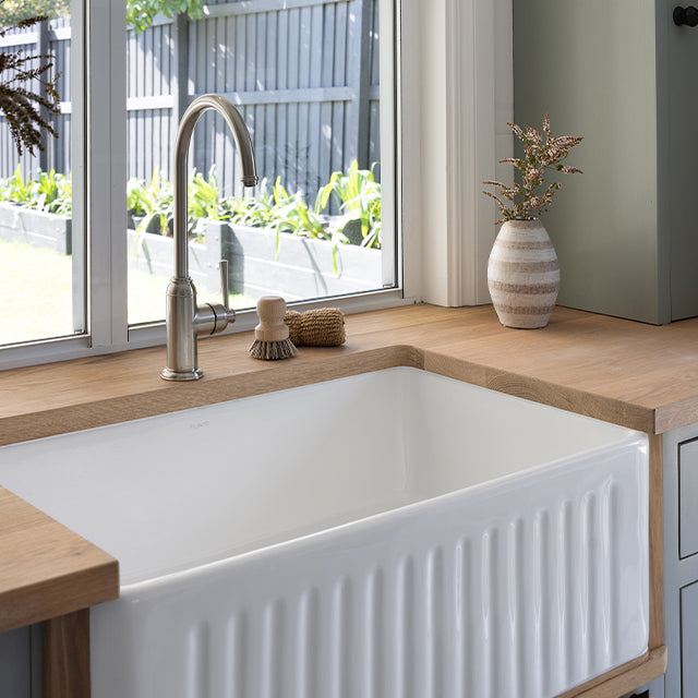 Phoenix Cromford Side Level Sink Mixer Brushed Nickel