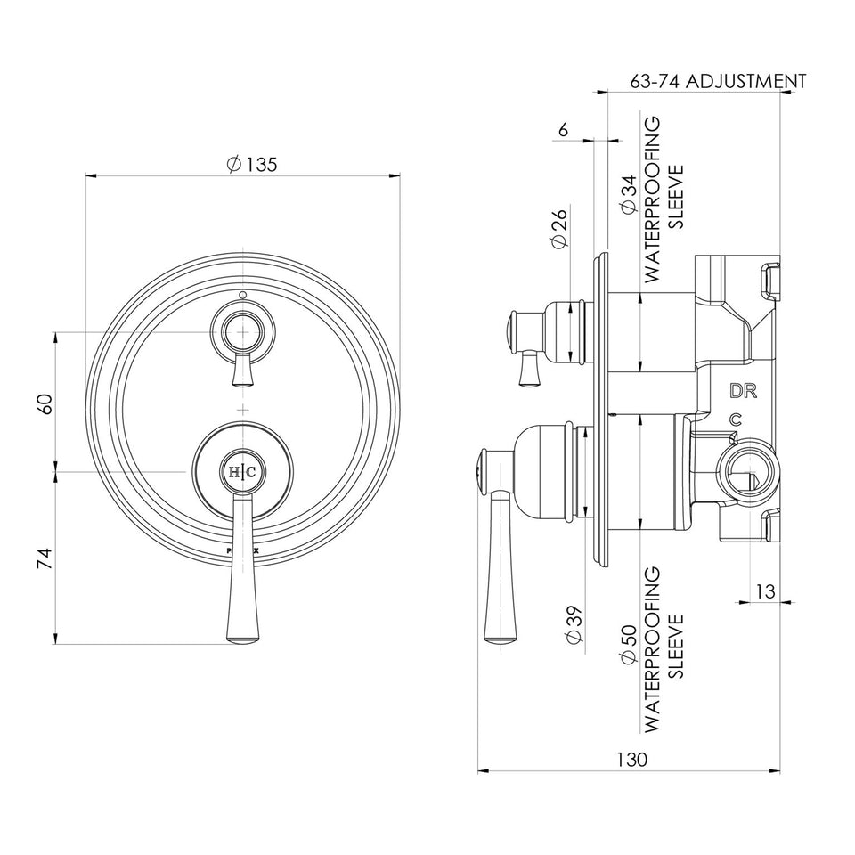 Phoenix Cromford SwitchMix Shower / Bath Diverter Mixer - Brushed Bronze (Complete Kit)