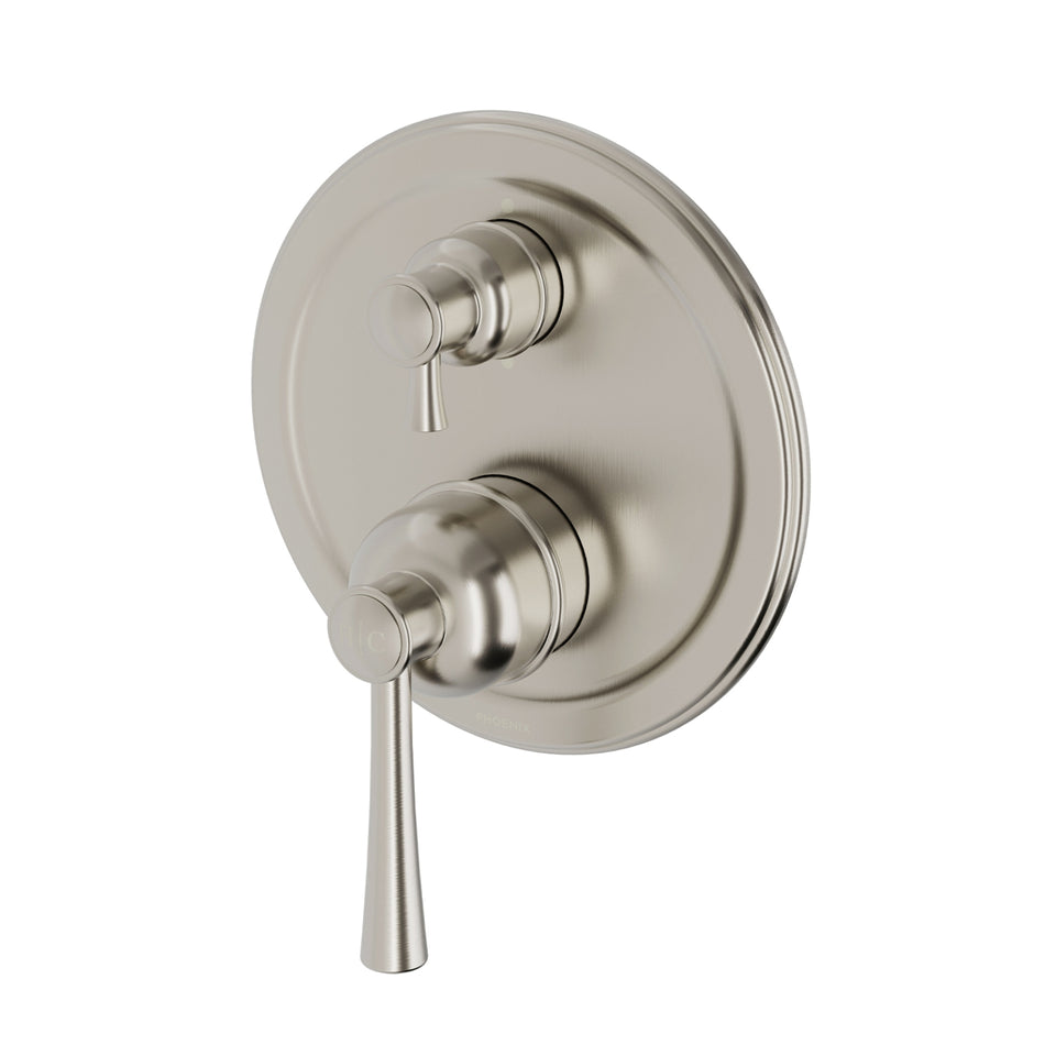 Phoenix Cromford SwitchMix Shower / Bath Diverter Mixer (Complete Kit) - Lead Free - Brushed Nickel