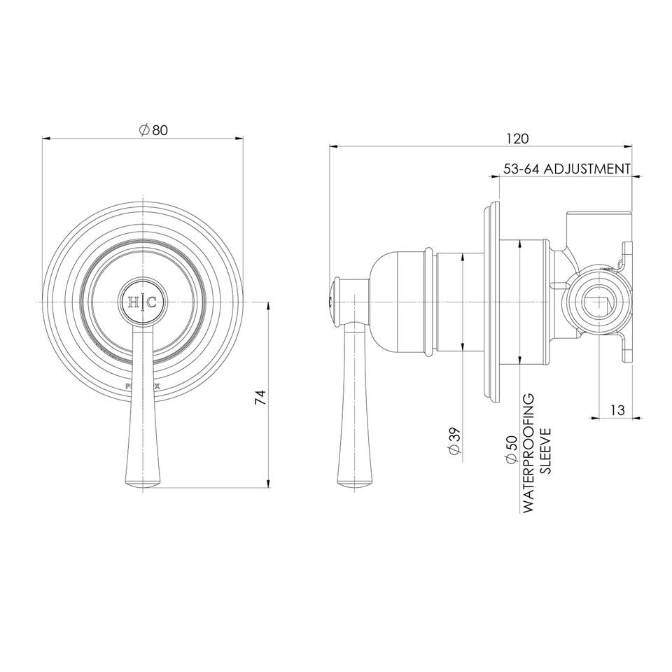 Phoenix Cromford SwitchMix Shower / Wall Mixer - Brushed Bronze (Complete Kit)