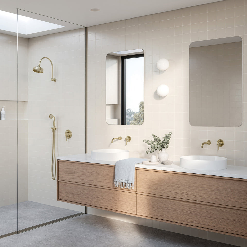 Phoenix Cromford SwitchMix Shower / Wall Mixer Brushed Gold (Complete Kit)