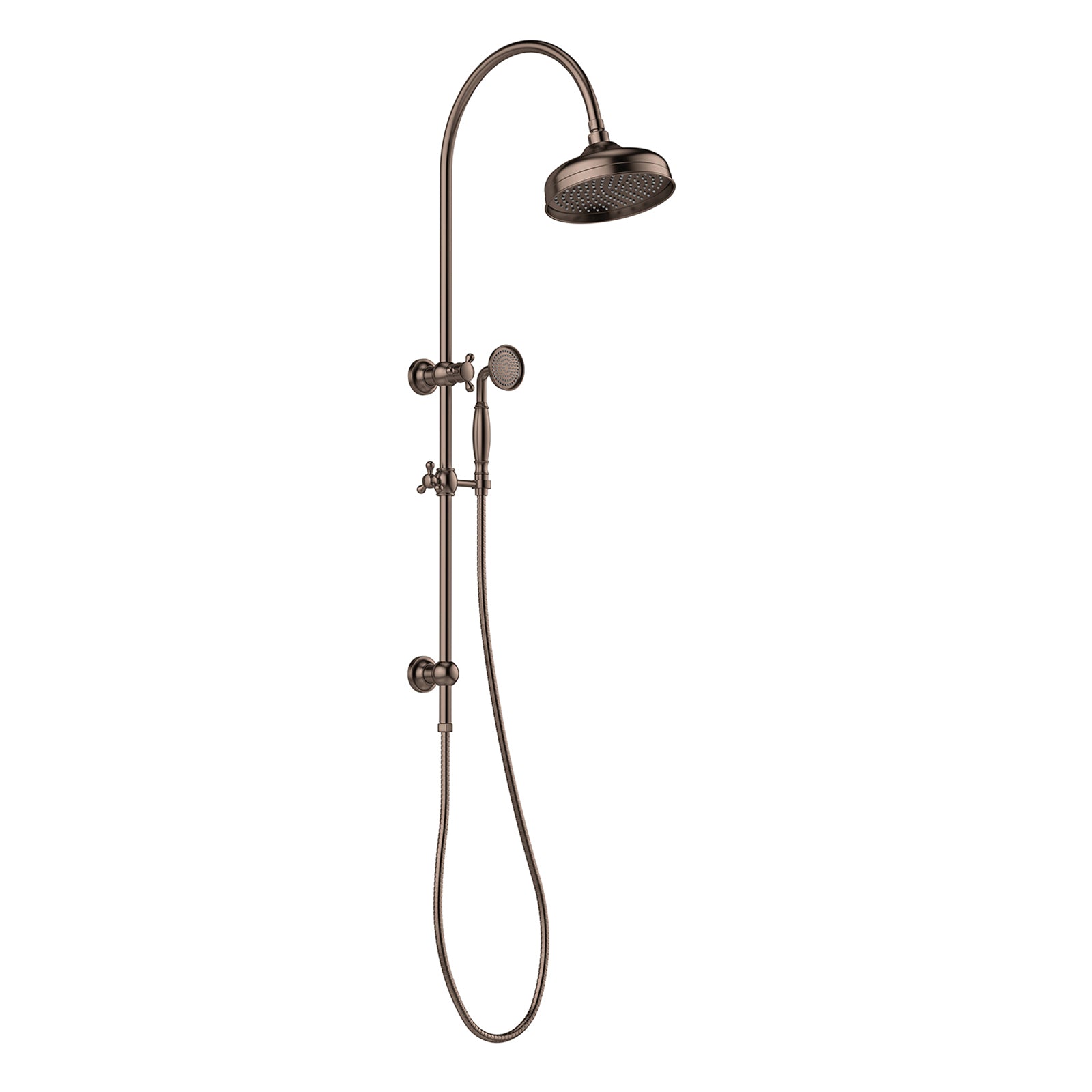 Phoenix Cromford Twin Shower 210mm Rose - Brushed Bronze 134-6502-24 - The Blue Space