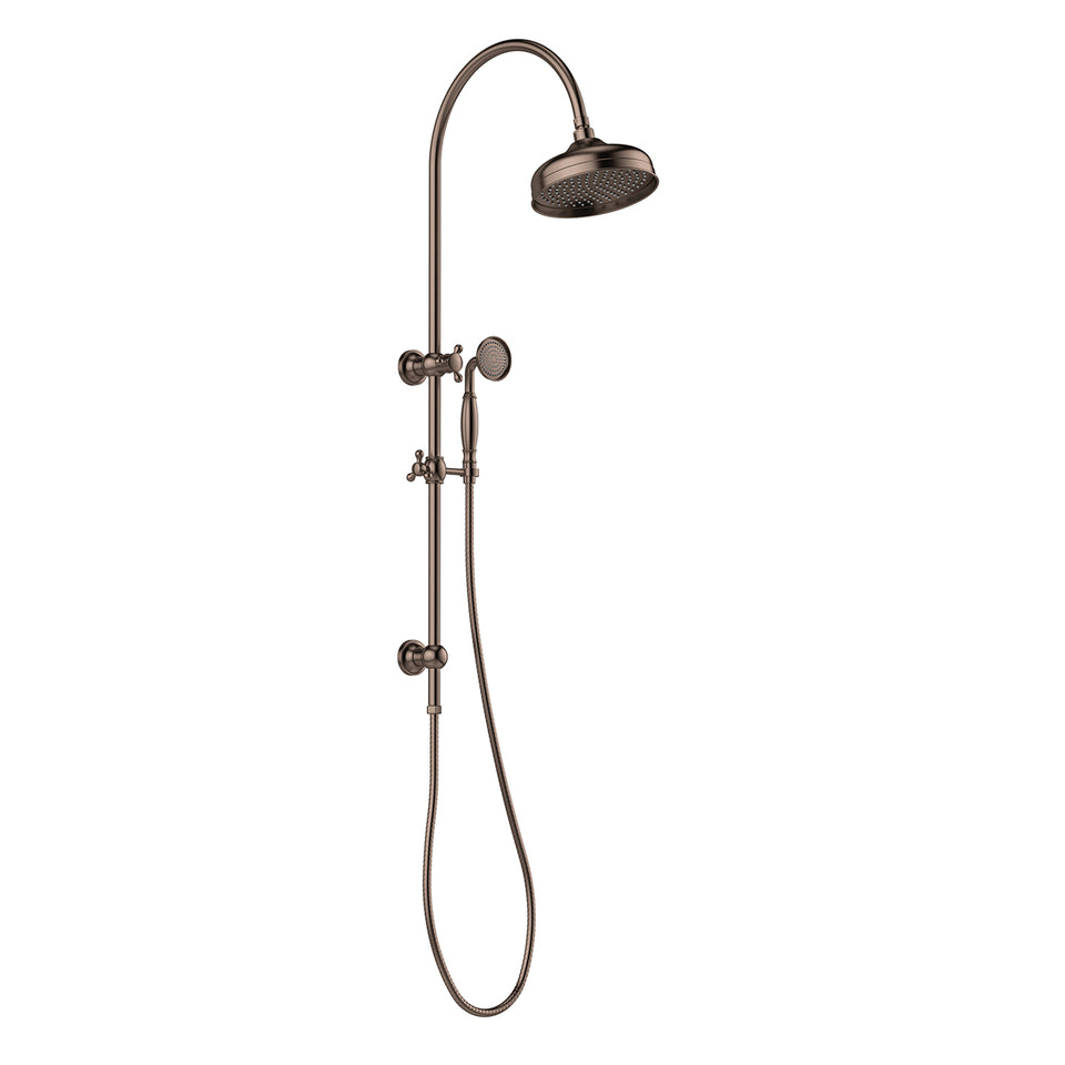 Phoenix Cromford Twin Shower 210mm Rose - Brushed Bronze