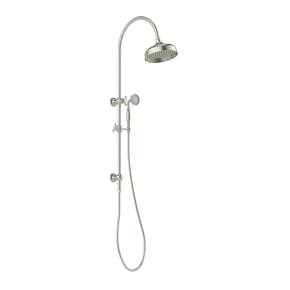 Phoenix Cromford Twin Shower 210mm Rose Brushed Nickel