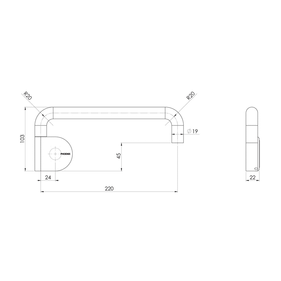 Phoenix Designer Swivel Bath Outlet 230mm Round - Brushed Bronze