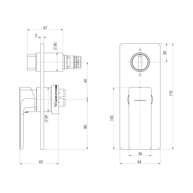 Phoenix Gloss MKII SwitchMix Shower / Bath Diverter Mixer Brushed Gold - FULL KIT