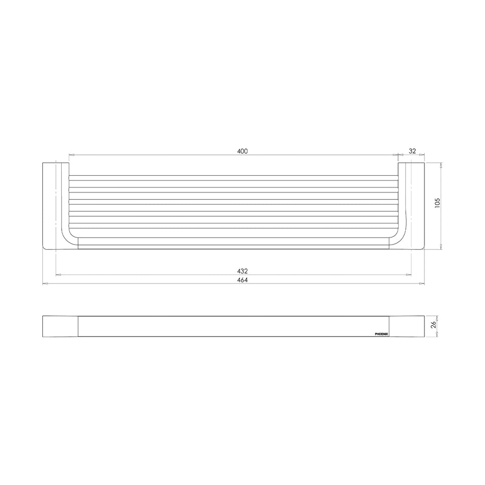 Phoenix Gloss Shower Shelf - Brushed Bronze