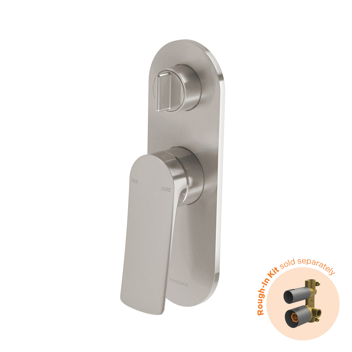 Phoenix Kusabi Switchmix Shower Bath Diverter Mixer Fit Off Kit - Brushed Nickel 138-2940-40-1 - The Blue Space