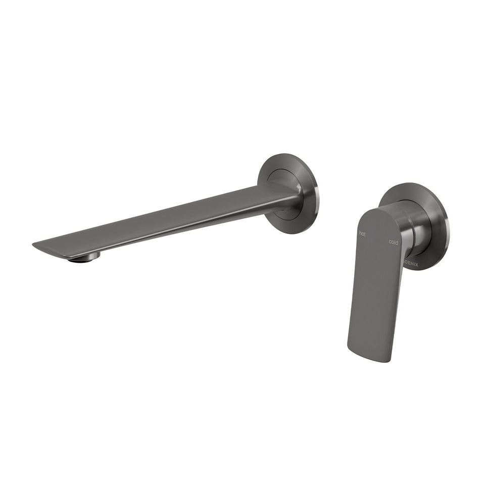Phoenix Kusabi SwitchMix Wall Basin / Bath Mixer Set 200mm - Brushed Carbon
