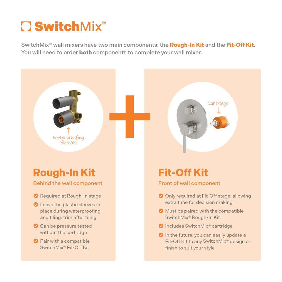 Phoenix Lexi MKII SwitchMix Shower/Bath Diverter Mixer (Fit-Off Kit Only) - Matte Black